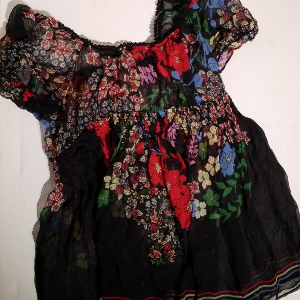 BoHo Silk Floral Top